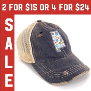 🔴 Alabama floral patch snap back hat